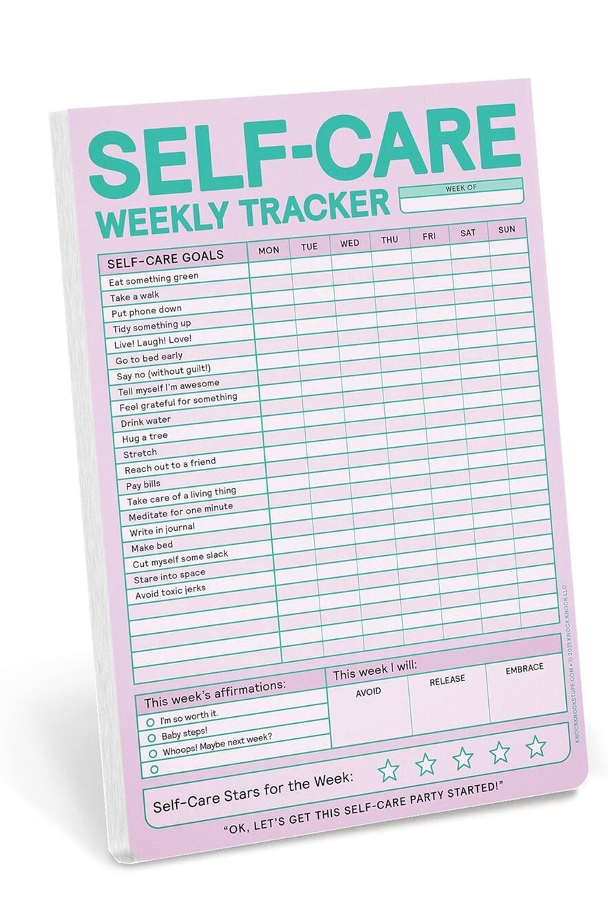 NWOT Knock Knock Self-Care Weekly Tracker Pad & Checklist Note Pad